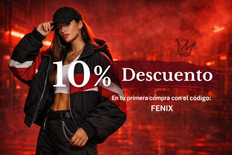 (Versión de ordenador) Modelo femenina de Urban Mirage con las letras de 10% de descuento en tu primera compra con el código Fénix